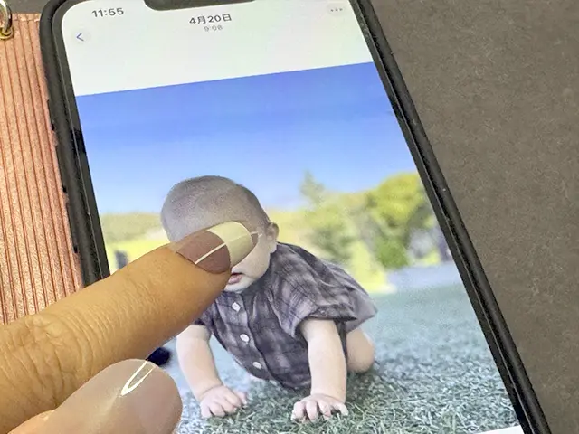 iPhoneの写真を長押ししてステッカー作成