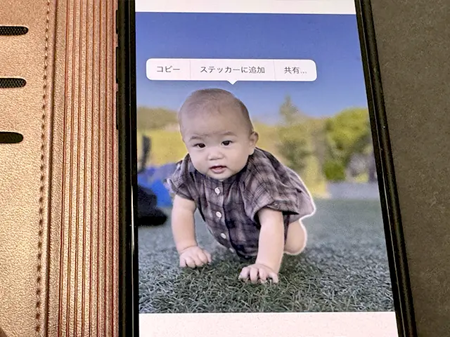 iPhoneの写真を長押しして切り抜き